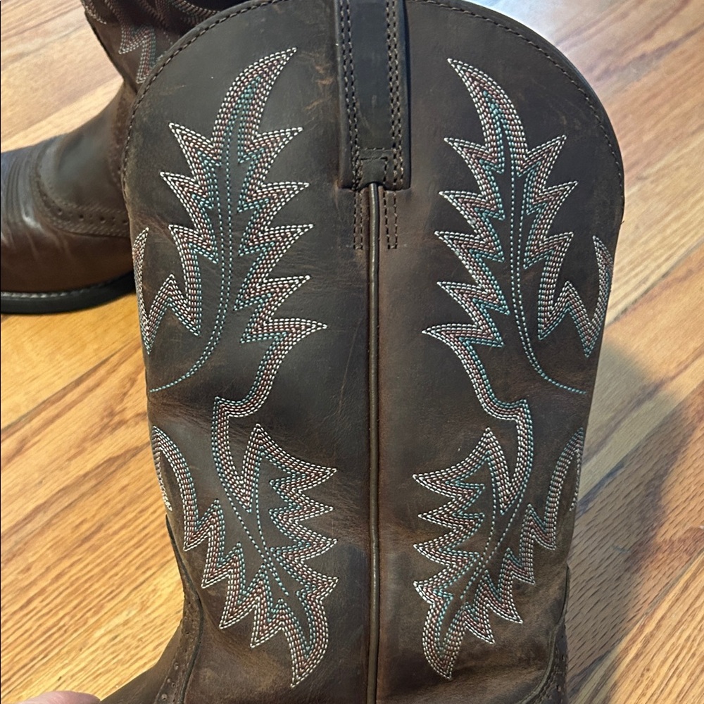 Ariat Brown Western Leather Cowboy Boots - Picture 4 of 12